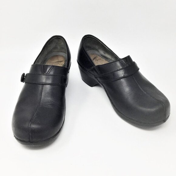 Dankso Clog Slip On Black Leather 38 - Picture 1 of 13